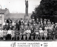 Meeting of classmates of the Ivanovice school, 1987. Jiří Kotlový in the photo in the second row from the top, the fifth one from the left
