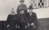 Josef Kalbáč and his brother Miloslav with grandparents Josef and Františka