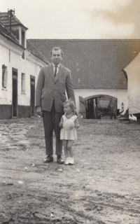 On the family farm with daughter Jaroslava (1967)