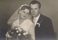Wedding photo with wife Marie (1962)