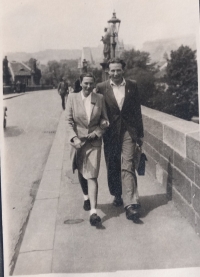 Ludmila Záveská with her husband, Aleš Záveský, the late 1940s 

