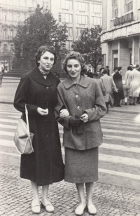 With sister Jarmila, who emigrated after 1968