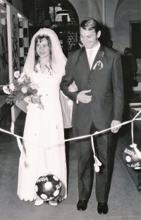 Jindřich Krepindl and his wedding with his wife Marie, 1971