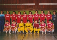 Jindřich Krepindl (second from right above) during his engagement in Bad Neustadt, West Germany, where he played from 1983 to 1987. To the left of him is his teammate Vladimír Haber from the national team and Škoda Plzeň