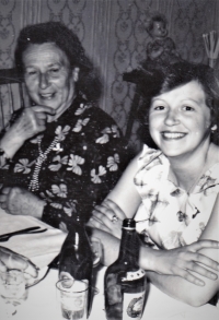Ivana Peričková with her grandmother at a family celebration at the turn of the 1970s and 1980s
