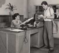 Ludmila Klinkovská, dispečink oprav televizorů Zlín, 1958