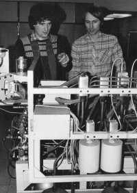 Jiří Němeček (right) at work, ca. 1980