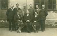 Emil Šindelka (second from left above) with fellow teachers in 1929