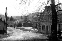 A village square in Staré Hamry, 1967