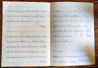 Horst Moudrý's son's handwriting workbook that the witness was immensely proud of 