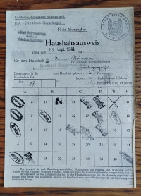 German household check book to keep track of rations during the war 