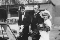 Jiří Rak's wedding in Velemín, 1982