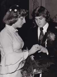Eva Kulíšková and Petr Vaculík's wedding, October 22, 1977