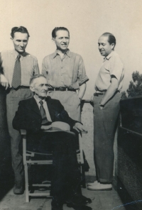 Hana Hlaváčková - her grandfather Otakar Urban with his sons, from the left: Otakar, Jan (Hana's father), Vladimír