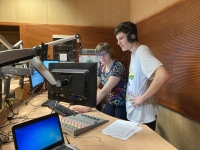 Member of the student team at the radio workshop
