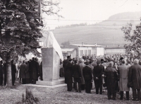 Pohled zezadu, účastníci slavnostního odhalení pomníku TGM, 28. října 1968