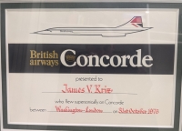 Certificate of Concorde flight