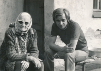 Antonín Lébr with his mother, Kladno, 1968

