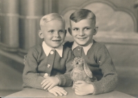 Antonín Lébr with his brother, Jiří, Prague, 1947 

