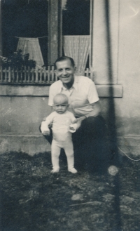 Antonín Lébr with his father, Josef, Prague, 1943 
