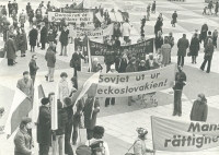 The Eastern European Solidarity Committee (ÖESK) organized a demonstration in Stockholm. (February 1977)
