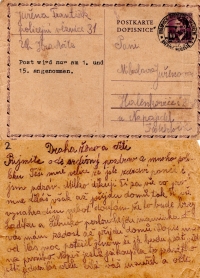 2nd letter from detention in Uherské Hradiště