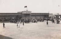 Sports facility near the Lidový dům in Karlov, viewers seats, 1930s