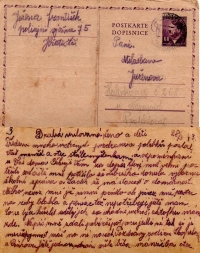 3 Dopis z vazby v Uherském Hradišti 28. března 1943