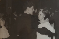 Photos from the dance school. Marie Vladyková with a random dancer. There is a story associated with the photo, when the photo was used on the invitation to the machinists' ball and exhibited at the national committee, but someone attributed it to the kulak ball, because both Marie and the dancer were politically unacceptable due to their origins