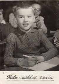 František Bauer in the first grade of elementary school 
