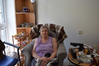 Current photo of the Zuzana Diamantová, witnesses of history, during recording in the Ohel David retirement home in Bratislava, in 2023. (number two)

