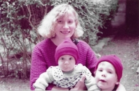 With her sons, summer 1982 

