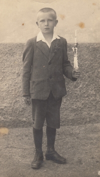 Witness's father Johann Rösch during his first Holy Communion, 1929