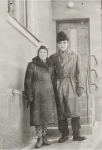 Olga Domanická with her husband