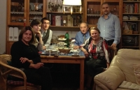 With parents, wife, daughter Anna and her fiancé Šimon Pokorný  in her parents' apartment in Prague Libeň, December 2014