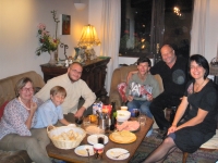 First from the left, with her brother-in-law, Jan Páleníček, and his family, 2011

