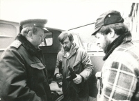 Jiří Berger při práci na filmu, Praha, 1980