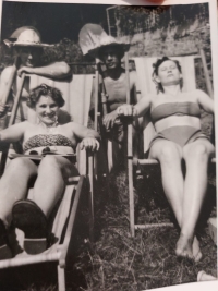 Marie (left) in the 1950s
