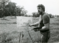 Forty-year-old Vladimír Vlk in plein air, late 1970s