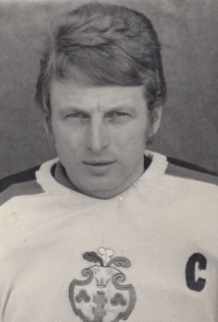Witness in a hockey jersey during the 1960s. He played for Třebechovice pod Orebem for ten years