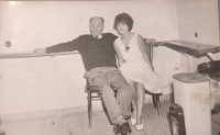 Irena Mrkvickova with her grandfather, 1966