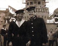 Antonín Hájek on a military naval ship, China,1959