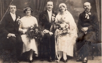 Wedding photo of his parents, 1931
