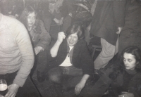 Concert in Dasnice in 1988 dispersed by the police. Vladimír Metud Svoboda is pictured shaking his fist.
