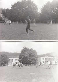 Football match between Plzeň punks and Mariánské Lázně longhairs, 13 August 1988