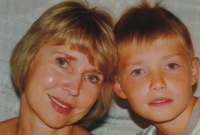 Olha Donechchanka and her son, 2005
