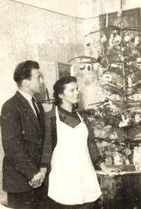 Alžběta Bürgerová with her husband, 1951