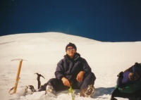 Daniel Fajfr on the summit of Mont Blanc, August 16, 2000