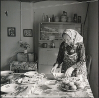 Amalia in her kitchen. Photo taken by participants of Jindřich Štreit's photocourse, 2017