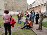 Yuriy Kodenko giving a museum tour at the Prison on Lontsky Street, 2016